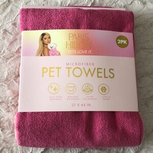 Paris Hilton Pink Microfiber Pet Towels with Paw Print